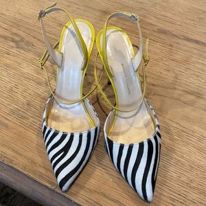 Stylish Zebra Print Heels with Yellow Accents